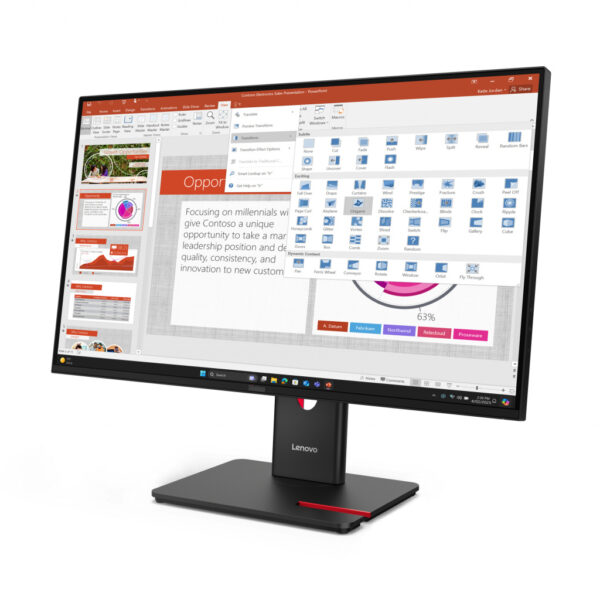 Lenovo ThinkVision T27-40 LED display 68,6 cm (27") 1920 x 1080 Pixels Full HD Zwart - Afbeelding 2