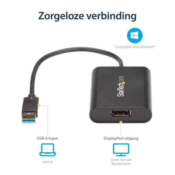 StarTech.com USB 3.0 naar DisplayPort Adapter, 4K 30Hz, USB-A naar Single DP Monitor, Externe Video & Graphische Kaart, USB Vid - Afbeelding 10