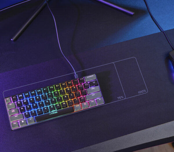 Trust GXT 867 Acira toetsenbord Gamen USB AZERTY Belgisch Zwart, Grijs - Afbeelding 6
