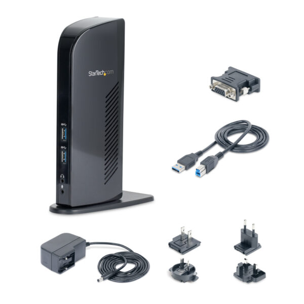 StarTech.com Dual Monitor USB 3.0 Laptop Docking Station met HDMI & DVI/VGA, 6x USB-A Hub, GbE, Audio, Universeel Type-A Dock, W - Afbeelding 2
