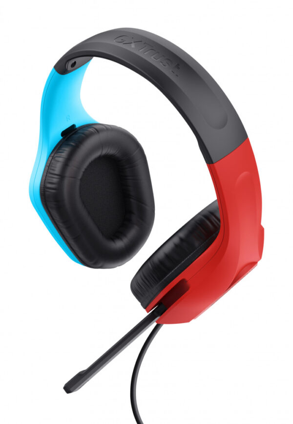 Trust GXT 416S Zirox Headset Bedraad Hoofdband Gamen Zwart, Cyaan, Rood - Afbeelding 4