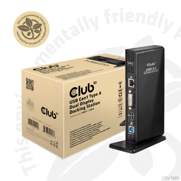 CLUB3D UNIVERSEEL USB 3.0 Type A 1x HDMI 1x DVI ,UTP aansluitingen DisplayLink™ gecertificeerd Docking Station - Afbeelding 15