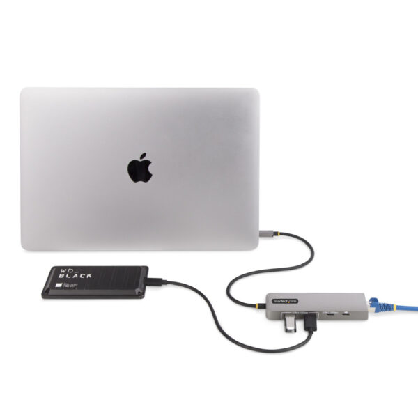 StarTech.com 3-Port USB-C Hub met 2.5 Gbps Ethernet en 100W Power Delivery Pass-Through Poort, USB 3.2 10Gbps, 2x USB-A/1x USB- - Afbeelding 5