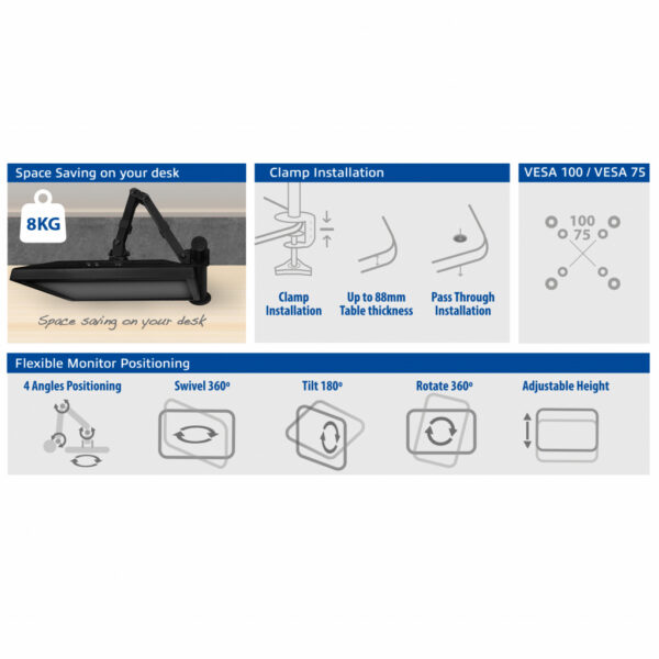 ACT Monitorarm 32", 1 scherm - Afbeelding 5