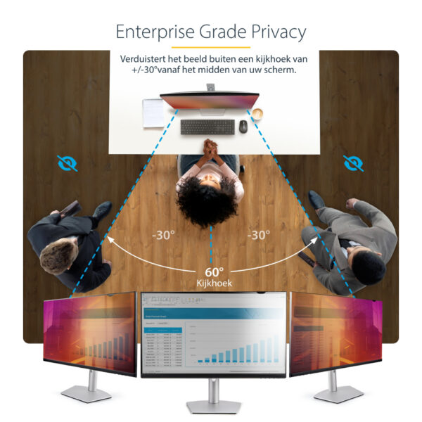 StarTech.com 24-inch 16:9 Gold Monitor Privacy Filter, Omkeerbare Filter met Verhoogde Privacy, Glanzende Computer Security Fil - Afbeelding 8