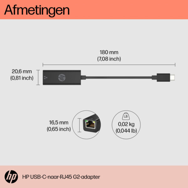 HP USB-C naar RJ45 adapter G2 - Afbeelding 6
