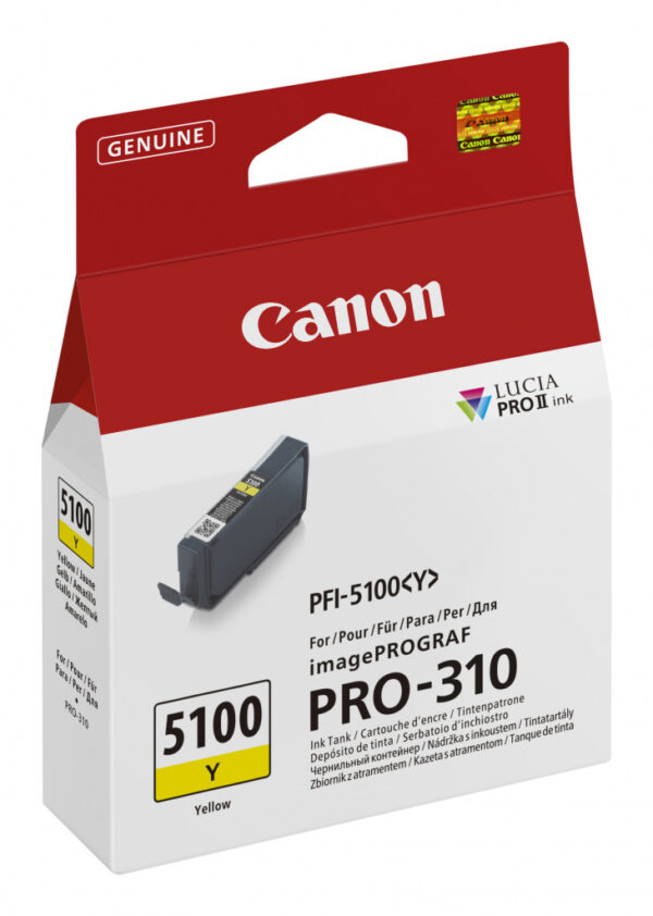 Canon PFI-5100 Y inktcartridge 1 stuk(s) Origineel Geel - Afbeelding 2