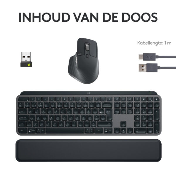 Logitech 920-011607 toetsenbord Inclusief muis Kantoor RF-draadloos + Bluetooth AZERTY Belgisch Grafiet - Afbeelding 9