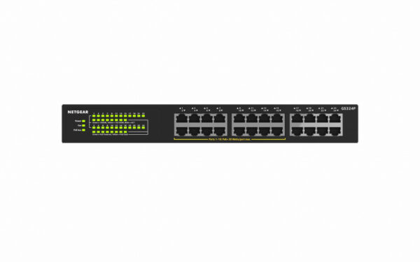 NETGEAR GS324P Unmanaged Gigabit Ethernet (10/100/1000) Power over Ethernet (PoE) 1U Zwart - Afbeelding 4