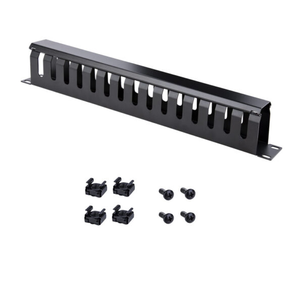 StarTech.com 1U Horizontale Kabelgoot met Deksel voor 19" Server Rack - Vingergoot Kabelmanagement Paneel met Open Sleuven - Ra - Afbeelding 7