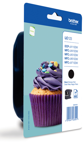 Brother LC-123BKBP inktcartridge 1 stuk(s) Origineel Zwart