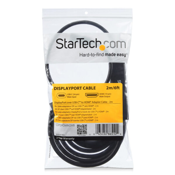 StarTech.com USB-C naar HDMI adapterkabel 2m 4K bij 30 Hz - Afbeelding 2