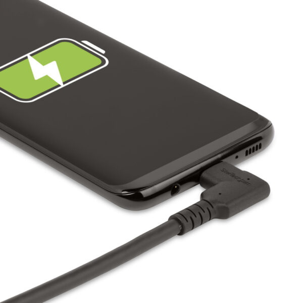 StarTech.com 2m Haakse USB-C Kabel, Rugged, USB 3.2 Gen 1 (5 Gbps), USB C naar C Data transfer Kabel met Rechte Hoek, 4K 60Hz DP - Afbeelding 2