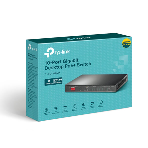 TP-Link TL-SG1210MP netwerk-switch Unmanaged Gigabit Ethernet (10/100/1000) Power over Ethernet (PoE) Zwart - Afbeelding 3