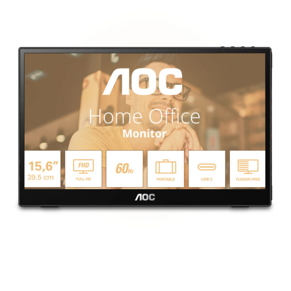 AOC T2 16T3EA computer monitor 39,6 cm (15.6") 1920 x 1080 Pixels Full HD Zwart - Afbeelding 2