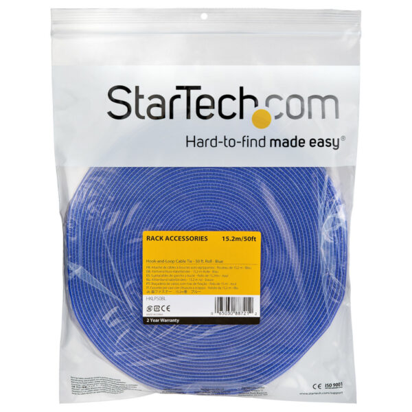 StarTech.com 15m Bulk Rol Klittenband - Op Maat te Knippen Herbruikbare Kabelbinders - Industriële Klitband Tape - Zelfklevend - Afbeelding 2