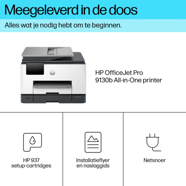HP OfficeJet Pro 9130b Draadloos All-in-One Kleur Printer, Dubbelzijdig printen; Kopieerapparaat, Scanner - Afbeelding 2