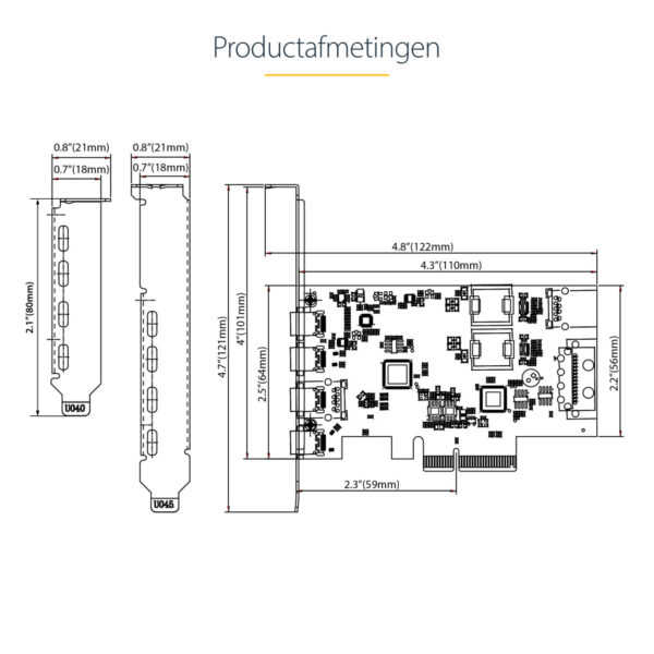StarTech.com 5-Port USB PCIe Kaart, USB 3.2 10Gbps, PCI Express Kaart met 4x USB-C Poorten, 1x USB-A Interne Poort, USB PCIe Co - Afbeelding 12