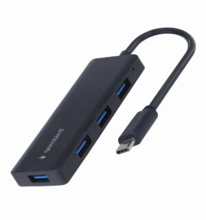 Gembird UHB-CM-U3P4-02 laptop dock & poortreplicator Bedraad USB 3.2 Gen 1 (3.1 Gen 1) Type-C Zwart