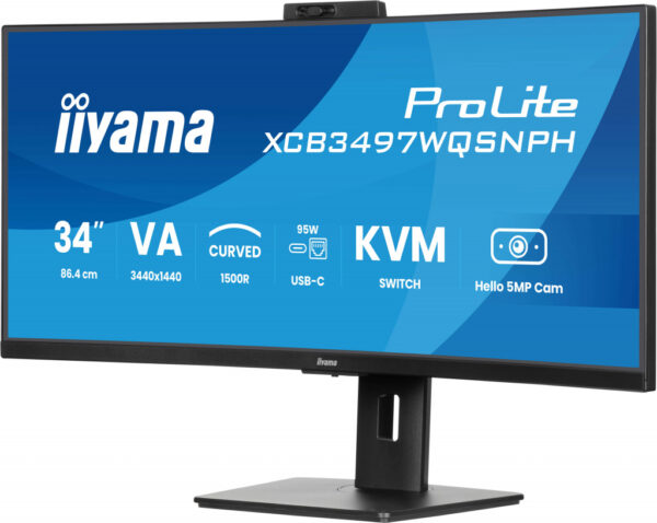 iiyama ProLite XCB3497WQSNPH-B1 computer monitor 86,4 cm (34") 3440 x 1440 Pixels Zwart - Afbeelding 9
