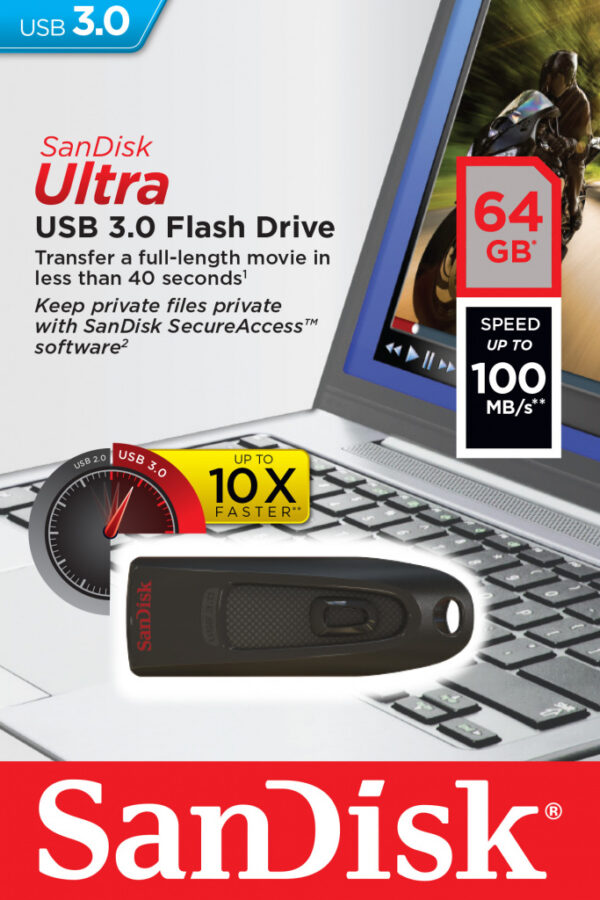 SanDisk Ultra USB flash drive 64 GB USB Type-A 3.2 Gen 1 (3.1 Gen 1) Zwart - Afbeelding 4