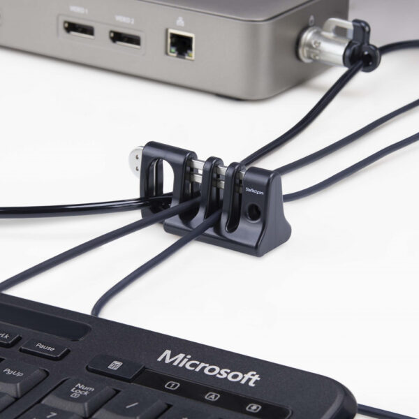 StarTech.com Vergrendelbare Kabel Organizer, Toetsenbord/Muis Beveiliging, Kabelbeveiliging voor Gedeelde Kantoren/Openbare Comp - Afbeelding 7