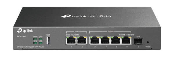 TP-Link Omada ER707-M2 bedrade router 2.5 Gigabit Ethernet, Fast Ethernet, Gigabit Ethernet Zwart