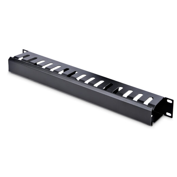 StarTech.com 1U Horizontale Kabelgoot met Deksel voor 19" Server Rack - Vingergoot Kabelmanagement Paneel met Open Sleuven - Ra