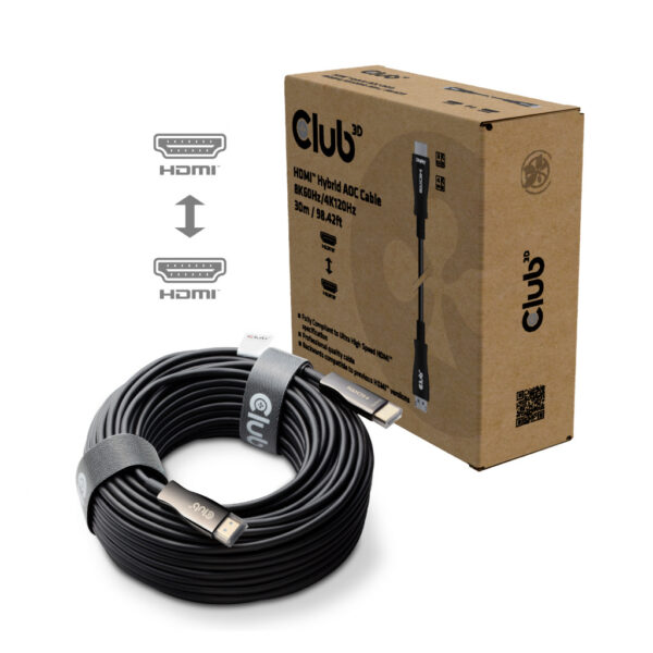 CLUB3D HDMI™ Hybrid AOC Cable 8K60Hz/4K120Hz 30m / 98.42 ft - Afbeelding 4