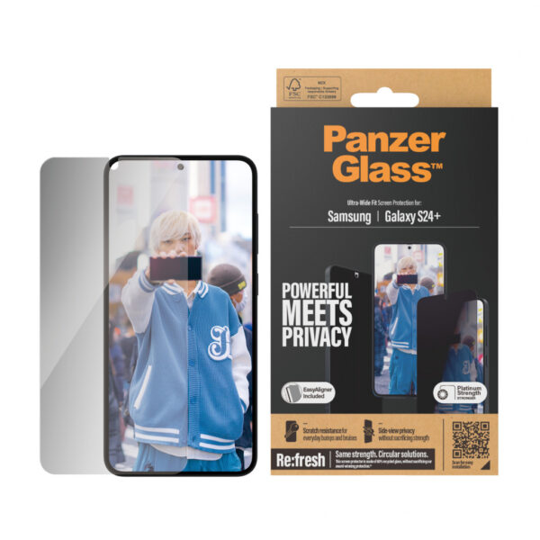 PanzerGlass ® Privacy Screen Protector Samsung Galaxy S24+ | Ultra-Wide Fit w. EasyAligner Doorzichtige schermbeschermer 1 - Afbeelding 2