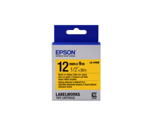 Epson Strong Adhesive Tape - LK-4YBW Strng adh Blk/Yell 12/9