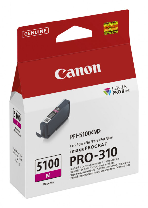 Canon PFI-5100 M inktcartridge 1 stuk(s) Origineel Magenta - Afbeelding 2