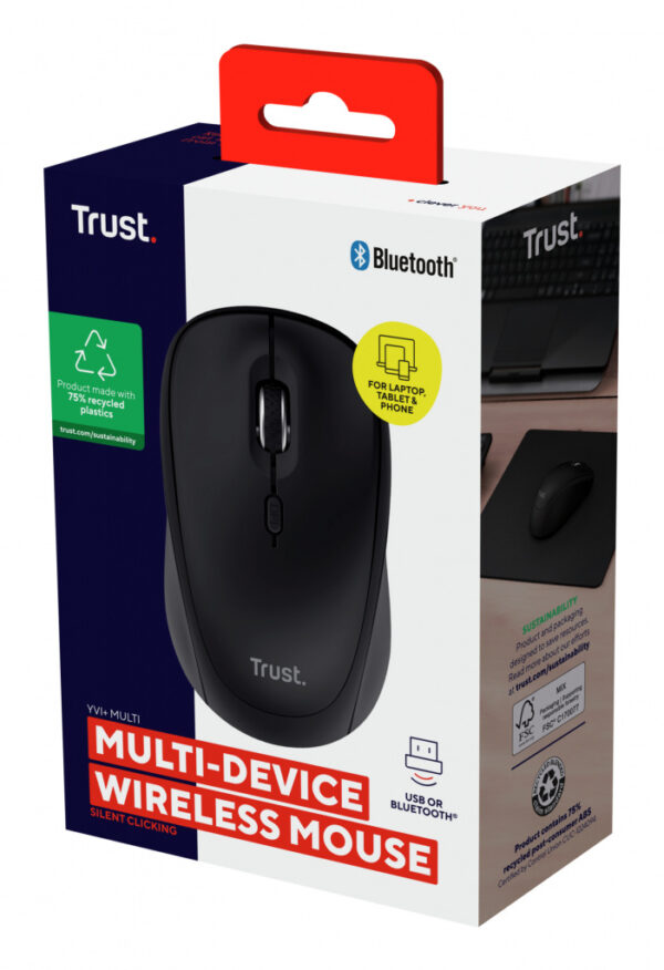 Trust Yvi+ muis Universeel Ambidextrous RF-draadloos + Bluetooth Optisch 1600 DPI - Afbeelding 5
