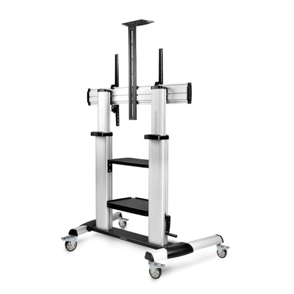 StarTech.com Verrijdbare TV Standaard op Wielen voor 60-100inch Flat Screens tot 100kg, In Hoogte Verstelbaar via Krukas, Mobiel - Afbeelding 2
