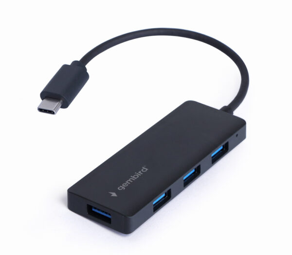 Gembird UHB-CM-U3P4-02 laptop dock & poortreplicator Bedraad USB 3.2 Gen 1 (3.1 Gen 1) Type-C Zwart - Afbeelding 2