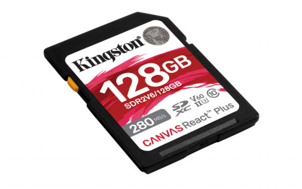 Kingston Technology 128GB Canvas React Plus SDXC UHS-II 280R/100W U3 V60 voor Full HD/4K - Afbeelding 2