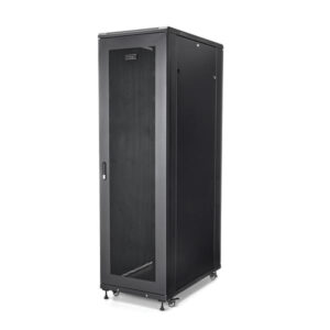 StarTech.com 4 Post 42U Netwerkkast, 19" Patchkast voor Computer/AV/IT Apparatuur, Data Rack met Wielen, Full Size Industriële