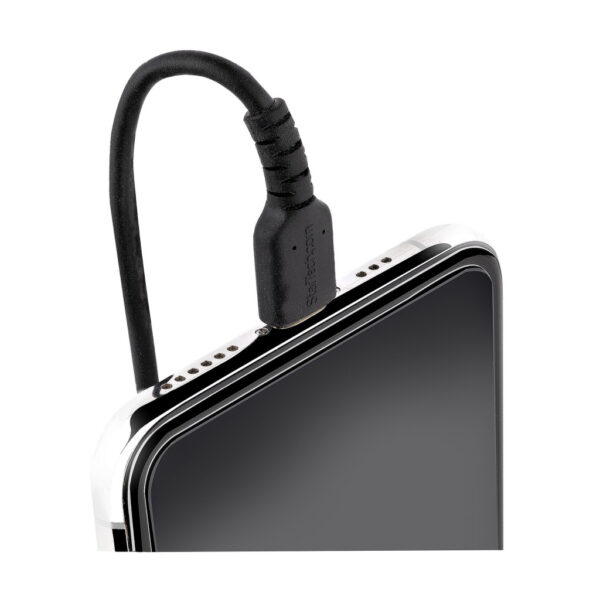 StarTech.com 50cm USB A naar Lightning Kabel, Zwart, MFi Gecertificeerd, iPhone Lader Spiraalkabel, Duurzame Aramidevezels, Rob - Afbeelding 6
