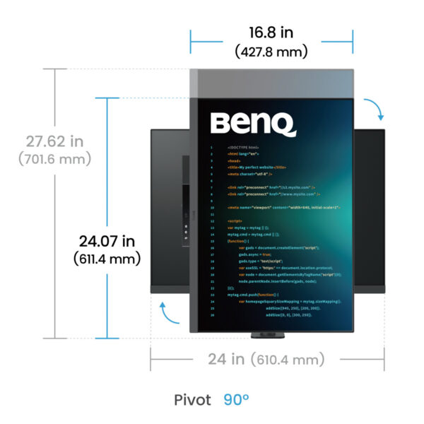 BenQ RD280UA computer monitor 71,6 cm (28.2") 3840 x 2560 Pixels 4K Ultra HD Zwart - Afbeelding 7