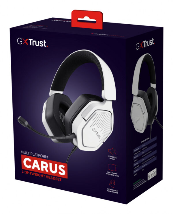 Trust GXT492W Carus Headset Bedraad Hoofdband Gamen Wit - Afbeelding 8