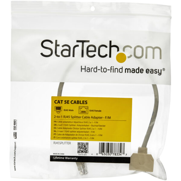 StarTech.com 2-naar-1 RJ45 splitter adapterkabel F/M - Afbeelding 5