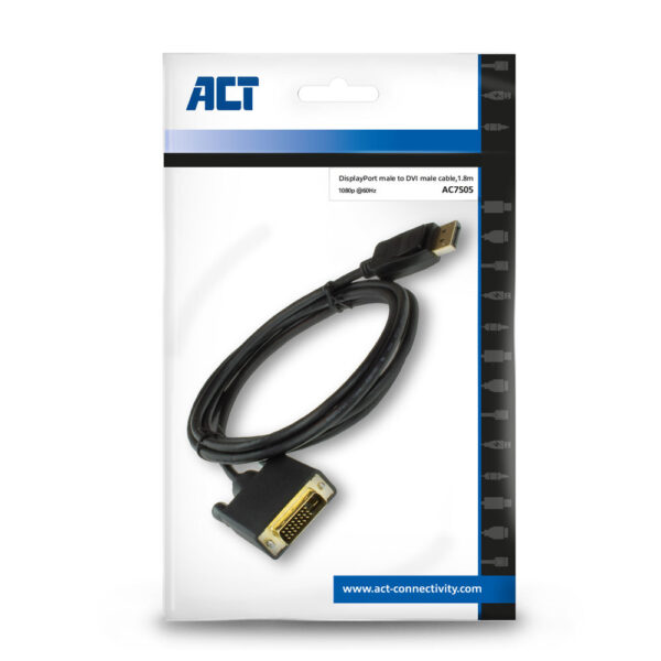 ACT DisplayPort naar DVI adapterkabel 1,8m - Afbeelding 4