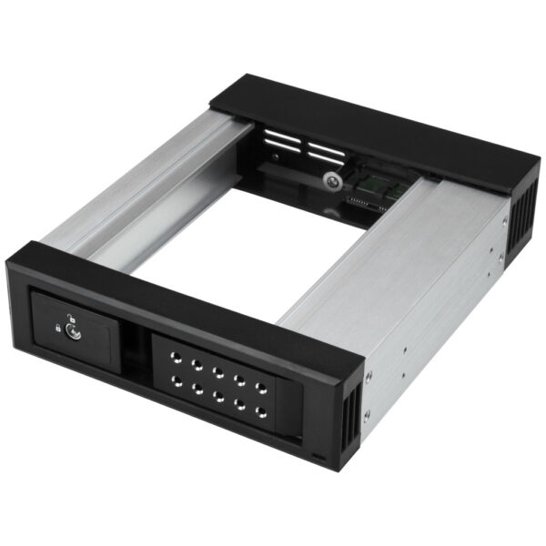 StarTech.com 5.25" naar 3.5" Harde Schijf Hot Swap Bay - Zonder tray - Voor 3.5" SATA/SAS schijven - Aluminium - SAS/ SATA Back
