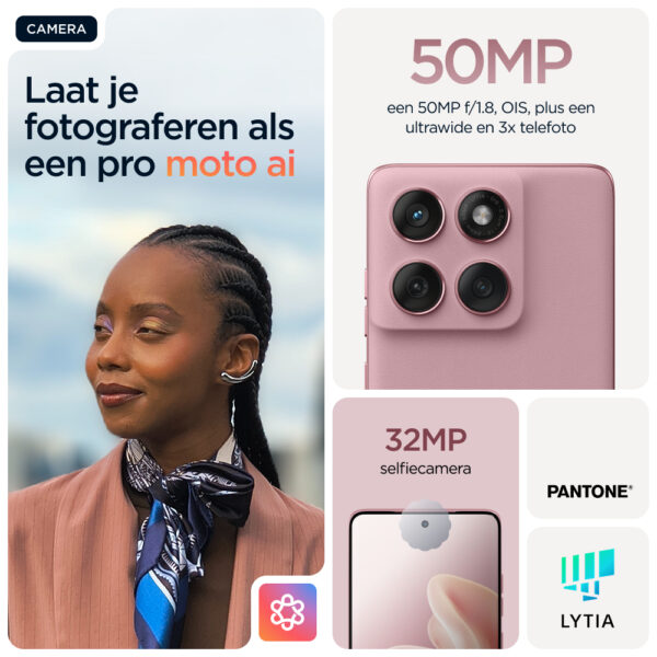 Motorola edge 60 fusion 16,9 cm (6.67") Dual SIM Android 15 5G USB Type-C 8 GB 256 GB 5200 mAh Roze - Afbeelding 15