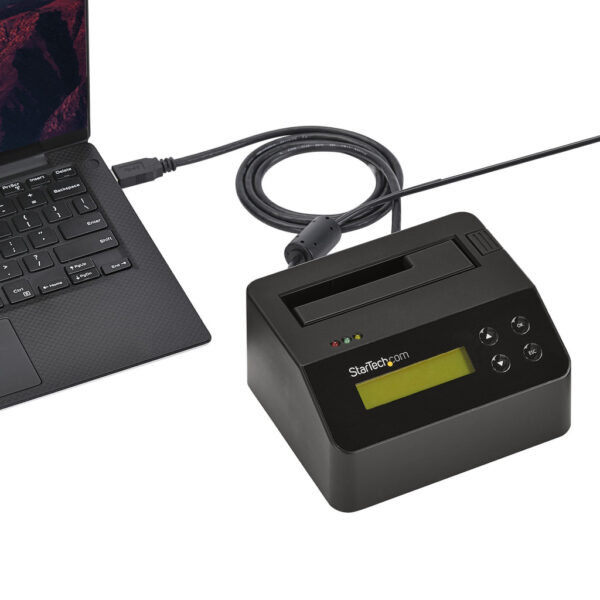 StarTech.com Single Bay Hard Drive Wisser, Standalone HDD/SSD Sanitizer/Eraser, USB 3.0 naar SATA II (3 Gbps), 9 Wismodi, LCD D - Afbeelding 4