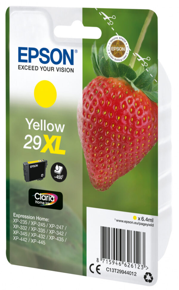 Epson Strawberry Singlepack Yellow 29XL Claria Home Ink - Afbeelding 2