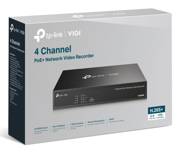 TP-Link VIGI NVR1004H-4P-2TB Zwart - Afbeelding 5