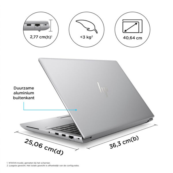 HP ZBook Fury 16 G10 Intel® Core™ i9 i9-13950HX Mobiel werkstation 40,6 cm (16") WQUXGA 32 GB DDR5-SDRAM 1 TB SSD NVIDIA RTX 400 - Afbeelding 6