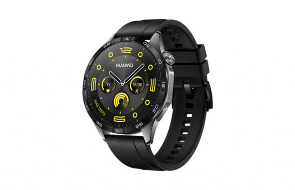 Huawei Watch GT 4 46mm Zwart (Zwarte Siliconenband) - Afbeelding 2