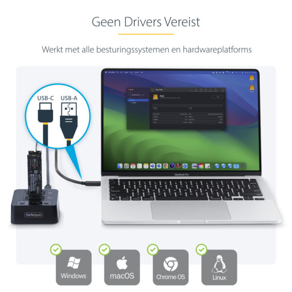 StarTech.com 1:1 M.2 NVMe Drive Duplicator, Standalone M.2 SSD Cloner/Copier tot 90GBpm, USB 3.2 20Gbps Dual-Bay M.2 Drive Dock, - Afbeelding 11
